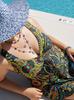 European & American Plus Size Slimming Two-Piece Tankini Swimsuit with Drawstring Skirt and Printed Briefs