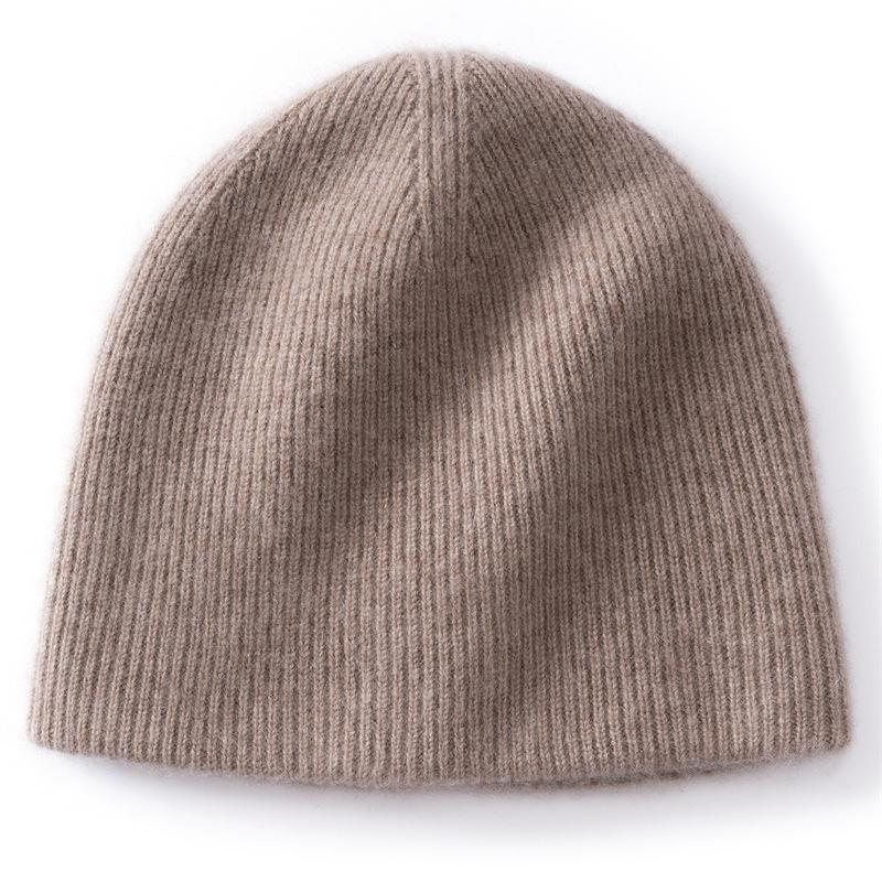New Cashmere Basic Vertical Strip Knitted Hat Autumn and Winter Warm and Cold Hat Simple and Versatile Men's and Women's Headgear Cycling Hat