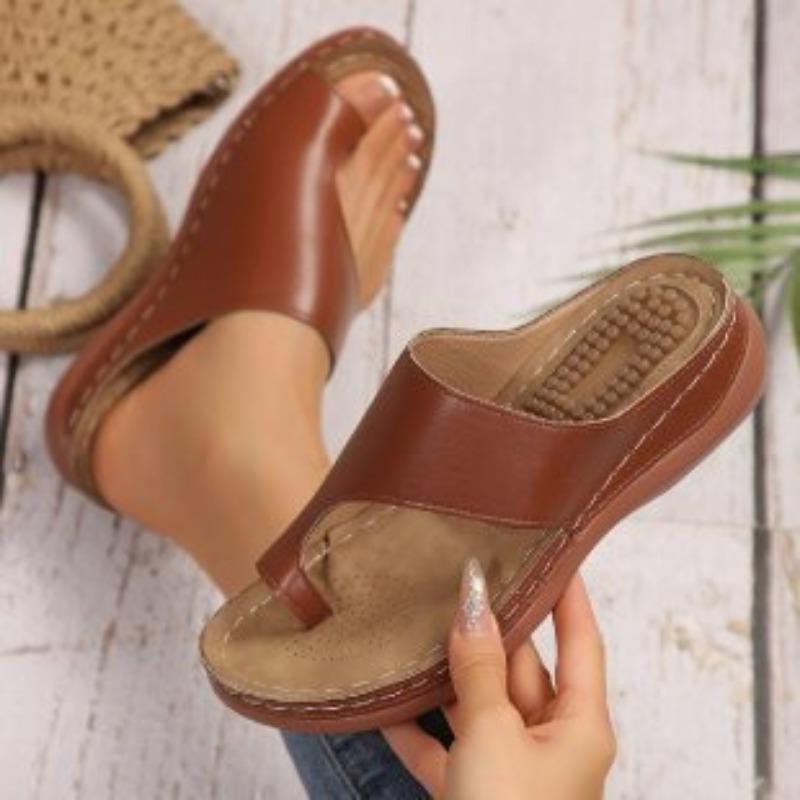 Summer New Casual Cover Toe Slope Heel Beach Women's Slippers Outside Cool Slippers