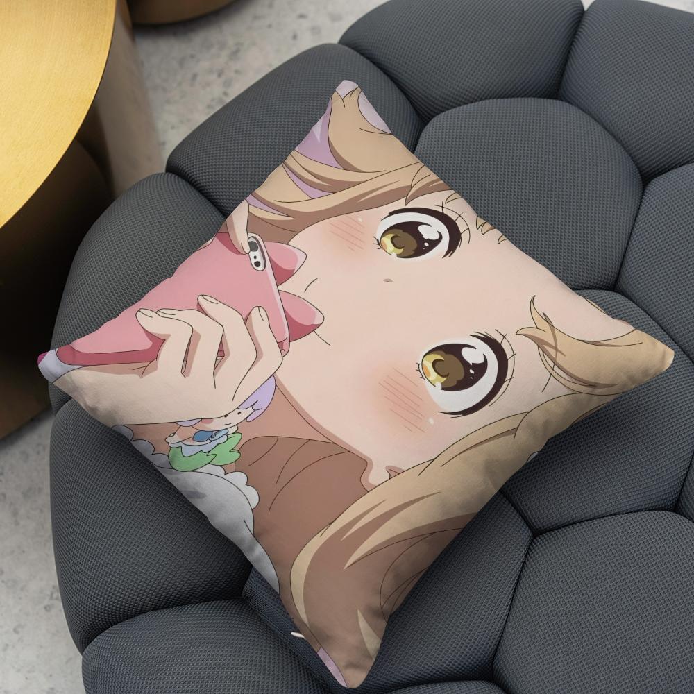 Asagao to Kase-san Cushion Cover Reversible Plush Pillow Cover – For car, sofa, bedroom, perfect as a gift.