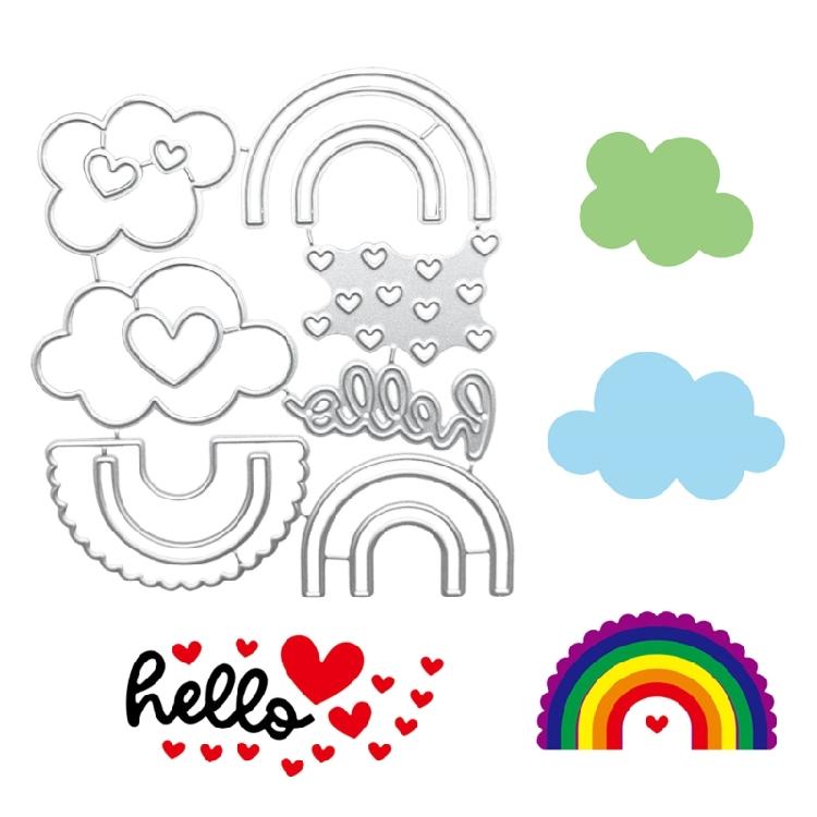 Carbon Steel Cutting Dies Loves Heart Rainbows Metal Die Cuts Stencils Template