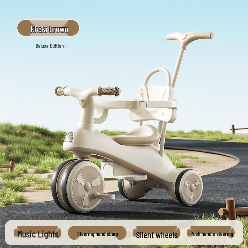 Multi-Functional Unisex Children's Tricycle: 3-in-1 Ride and Push for Ages 1 and Up
