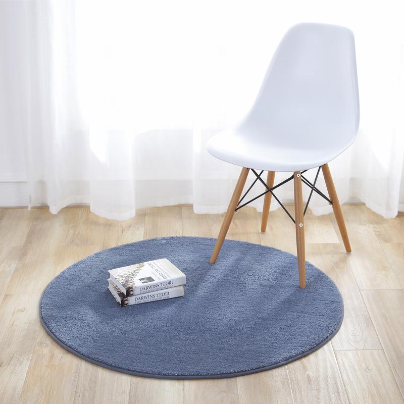 Modern Style Carpets for Living Room Solid Color Bedroom Decor Round Carpet Thicken Plush Bedside Floor Mat Home Fluffy Soft Rug