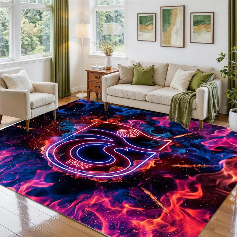 Trabzonspor FC Design Crystal Velvet Rug Soft Decorative Mat for Bedroom Entrance