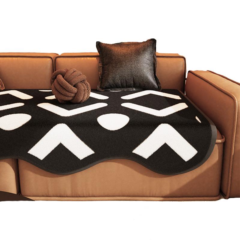 Wanxiang Updated Imitation Rabbit Fur Irregular Sofa Cushion Living Room Straight Row Sofa Cover Towel One Piece Anti-Scratching