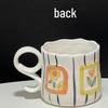 Irregular Hand-Painted Floral Ceramic Coffee Mug