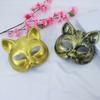 Halloween Cat Face Mask Plastic Old Vintage Light Plate Half Face Mask Venice Party Prom Dress Up Props