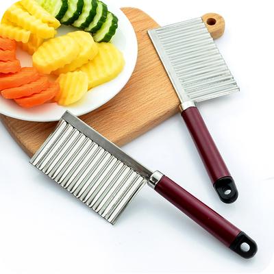 Edelstahl Kartoffel Chip Slicer Teig Gemüse Obst Crinkle Wellenförmige Slicer Messer Kartoffel Cutter Chopper Französisch Fry Maker Werkzeuge