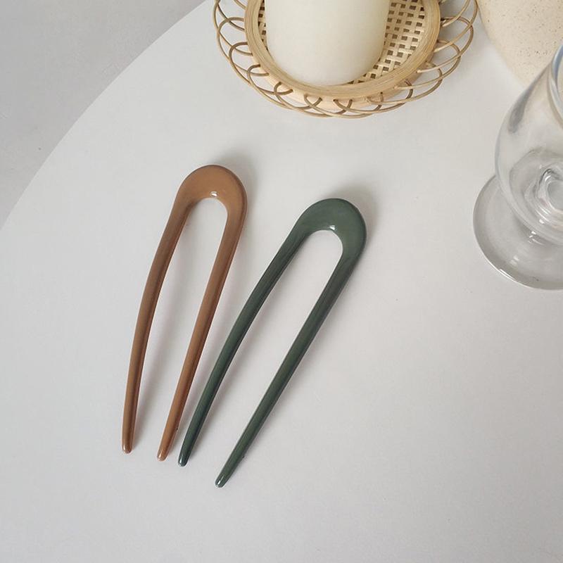 1Pc U-shaped Minimalist Hairpin Fashion Hair Sticks Women's Plastic Women Headwear Accessories