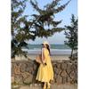 Women's Yellow Sleeveless French Vest Dress - New Arrival 2026 Summer Resort Style