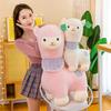 Cartoon Alpaca with Scarf Plush Toys Lovely Animal Sheep Alpacasso Plush Dolls Stuffed Soft Nice Birthday Xmas Gift