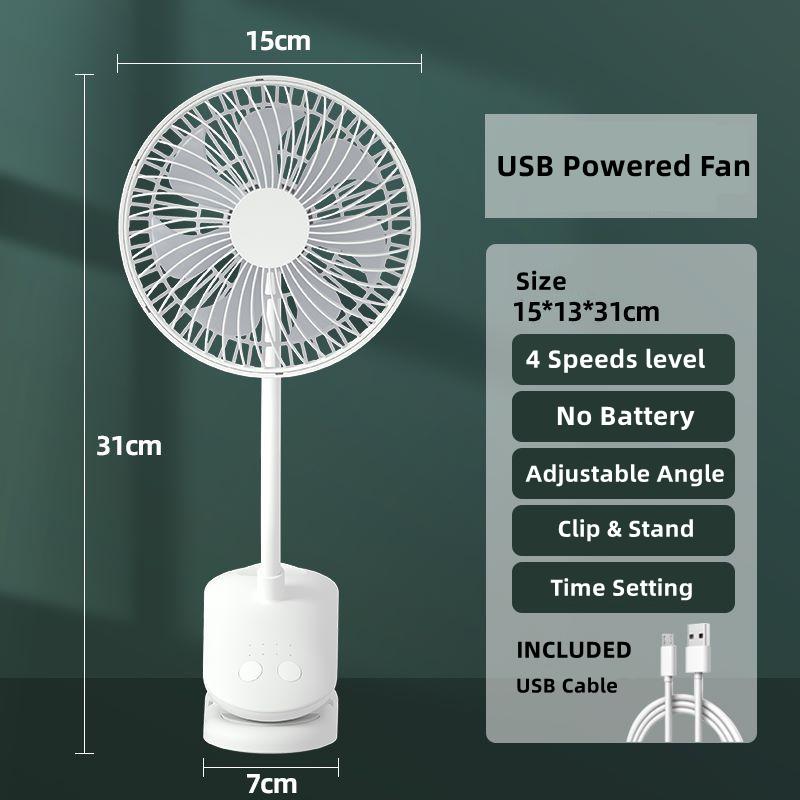KASYDoFF USB Stroller Fans power bank fan Clip Fan Portable with 4 gears Quiet Clip on Mini Table Fan 720° Rotatable Battery Fan