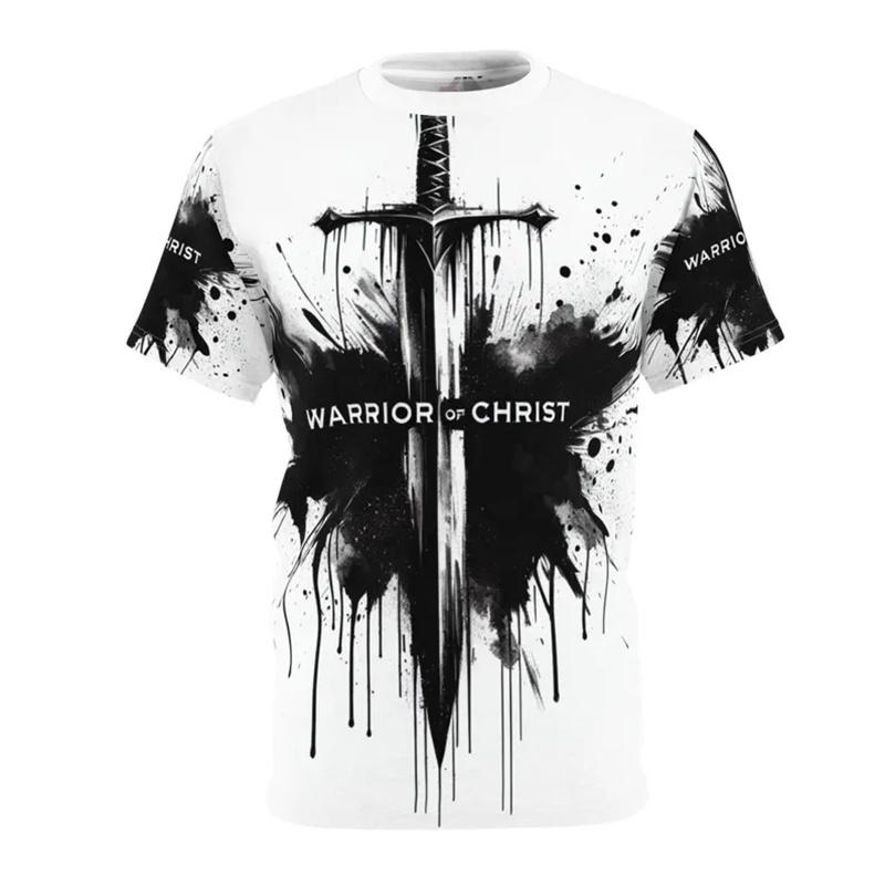 Golden Cross Print Jesus T Shirts For Men Easter Festival Street Short Sleeve T-shirt Cool 3d Effect Best Gift Fashion Tee Top