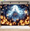 Halloween Backdrop Horror Moon Night Scary Pumpkin Forest Castle Kids Halloween Party Decor Photography Background Photo Studio
