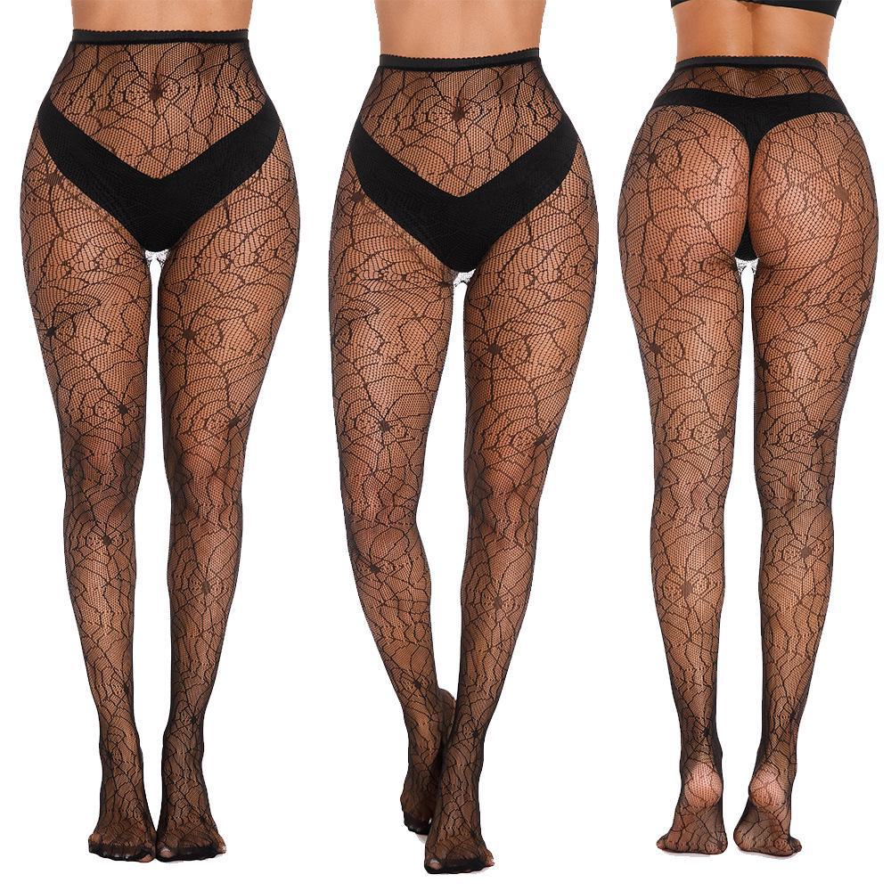 Plus Size Skull Mesh Halloween Stockings & Pants Set - Women's Cosplay