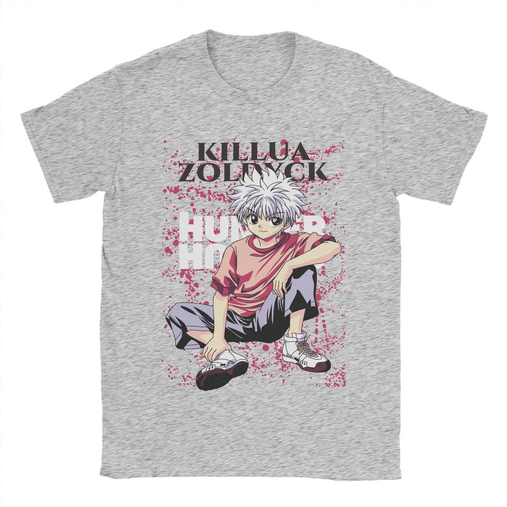 HUNTERs Killua Zoldyck Anime Tee Shirt for Men Women Printed Manga series T Shirts 100% Cotton Clothing