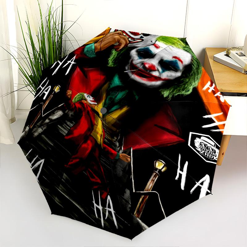 Joker'S Many Faces Folding Umbrella Suitable For All Seasons Durable Three Folds Sun Umbrella Printing