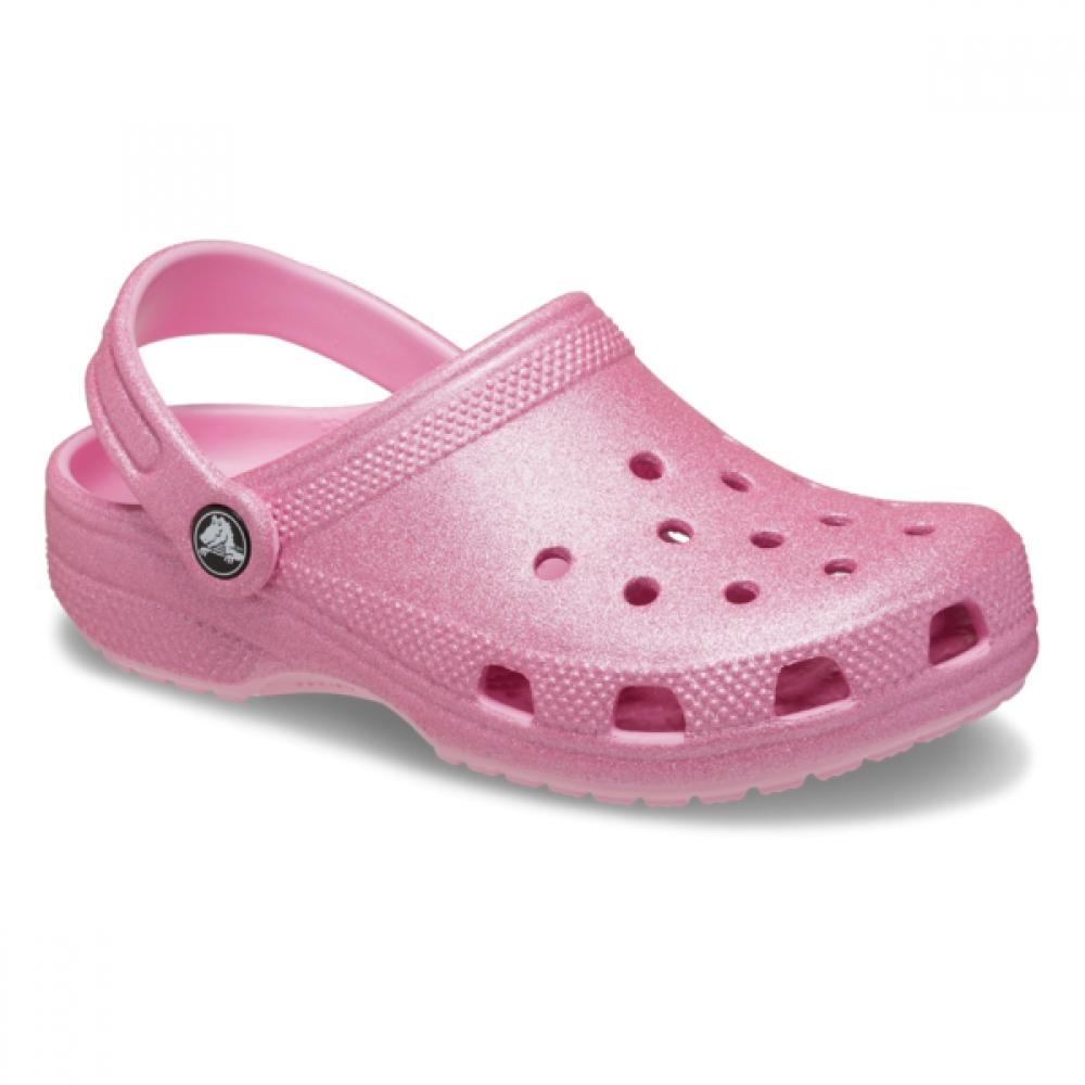 Crocs Kids Classic Glitter Clog Pink 206993 6xe