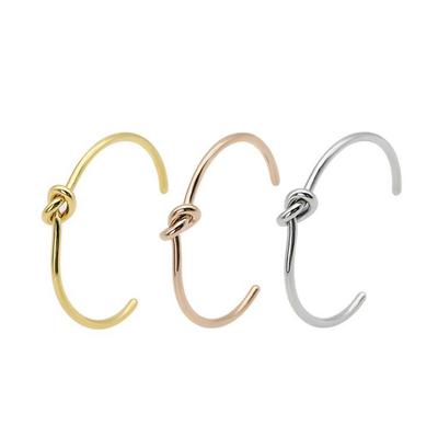Bracelet ouvert en cuivre noué or rose – Bijou tendance unisexe pour couples