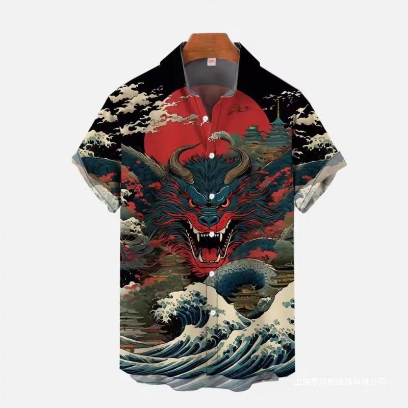 2026 Men's Shirt Dragon Casual Daily Top Short Sleeve Shirt Fashion Shirt