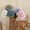 Kunstig Hortensia Blomst Realistisk Full Blomst Falsk Hortensia med Stengler Faux Silke Blomsterarrangement for Hjem Bryllup Fest Babyshower Bord