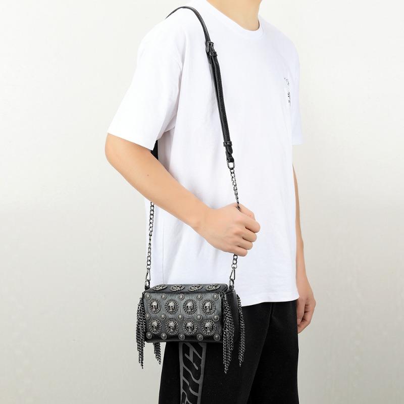 Cool Spice Girls Locomotive Bag Bag Bright Skin Tassel Shoulder Crossbody Bag Soft Leather Underarm Bag Female