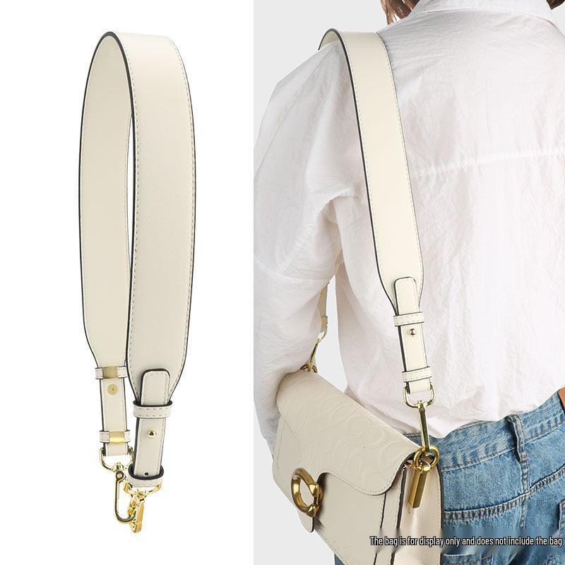 Versatile Black Cowhide Bag Strap: Wide, Solid Color Shoulder Strap Accessory