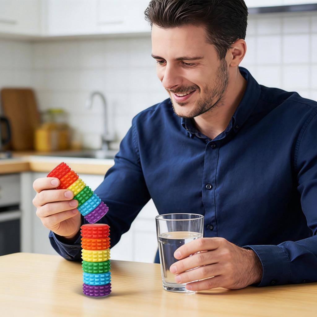 Silicone Magnetic Stress-Relieving Rollers, Children'S Magnetic Sensory Rollers, Magnetic Educational Toys ,Set Of Six,