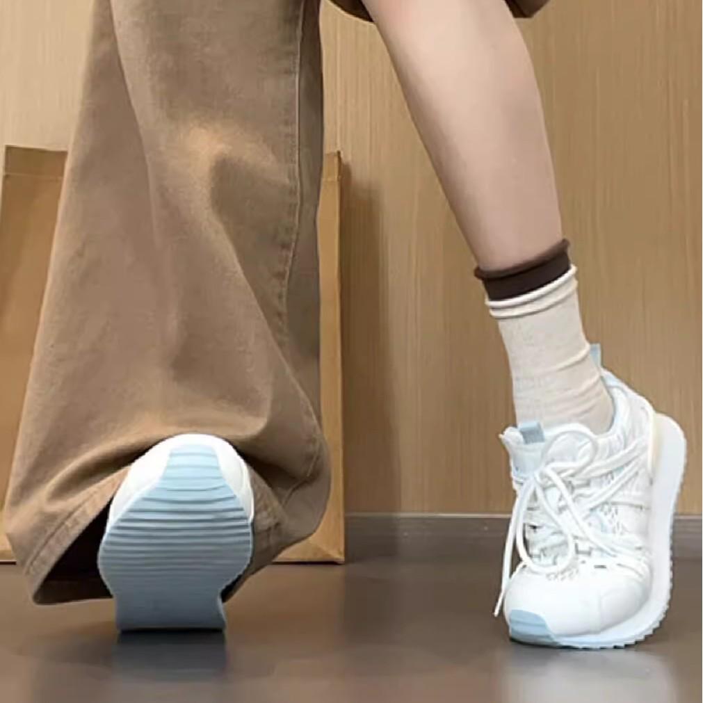 7Cm Inner Height Increase Mesh Breathable Forrest Gump Shoes Women's 2025 Summer New Thick-soled Lightweight Casual Sports Dad Shoes