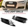 2PCS Front Bumper Foglight Cover Grill 4G0807647T94 4G0807648T94 Fit A6 C7 2014-2018 Black Chrome