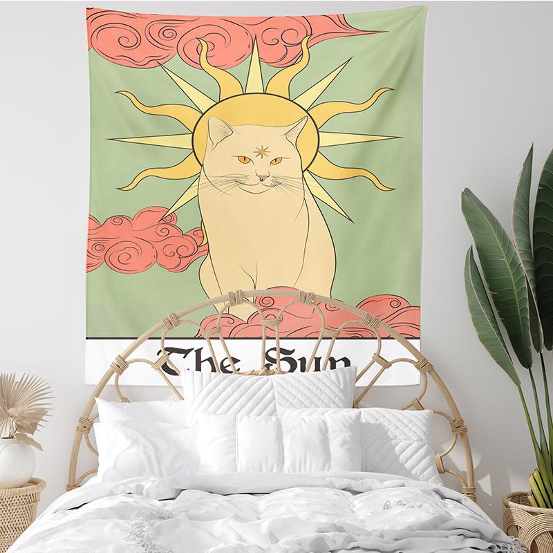 

Гобелен с принтом кота ТАРО ЛЮБОВЬ, декоративная фоновая ткань 73X95cm (send accessories)