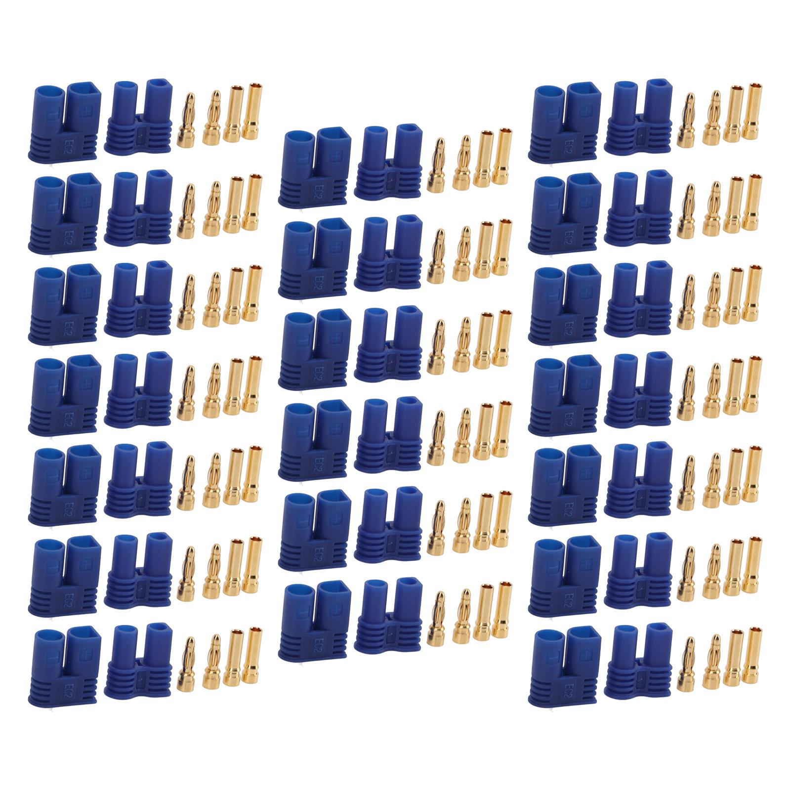

20Sets EC2 Battery Connector Plugs EC2 Female Male Connector Adapter for RC Lipo Battery