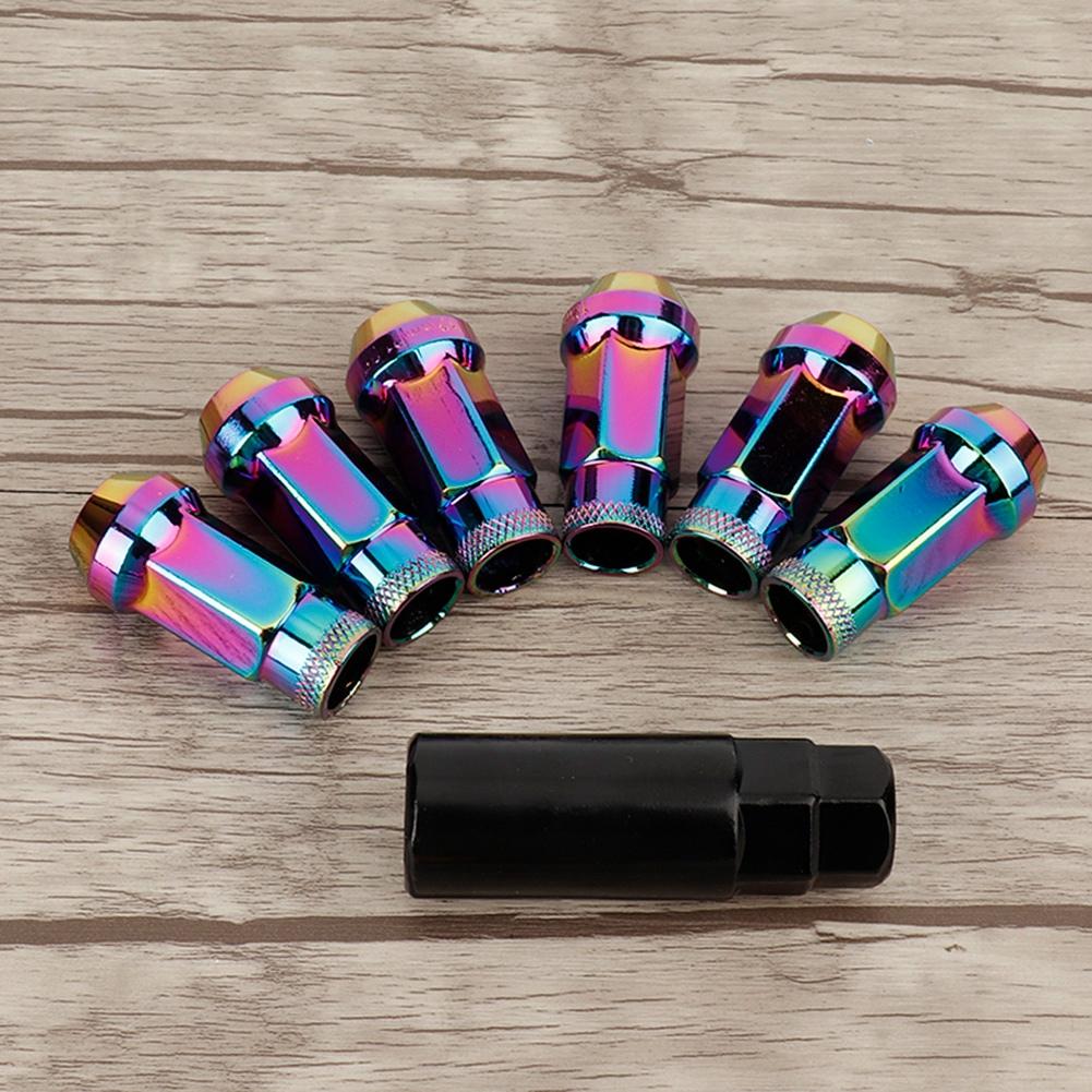 20Pcs M12*1.25 Iron Acorn Extended Open End Wheel Racing Lug Nuts with Key