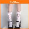 Lolita Heart Pattern Cotton Knee Socks With Antislip And Antibacterial Features For Teens And Girls