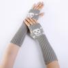 Winter Warme Fäustlinge Strick Fingerlose Armstulpen Warme Fahr-Armstulpen Totenkopf Dehnbar Weiche Handschuhe Halloween Kostüm