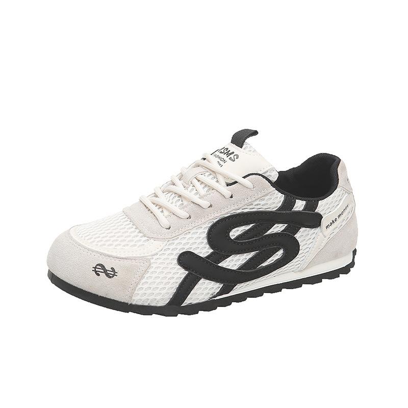 2025 autumn new thick-soled Forrest Gump shoes women's black popular mesh sports jogging shoes casual moral training dad shoes