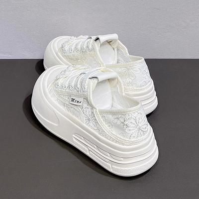 Chaussures pour femmes, nouvelles chaussures en maille, fines et respirantes, à plateforme, décontractées, printemps et automne