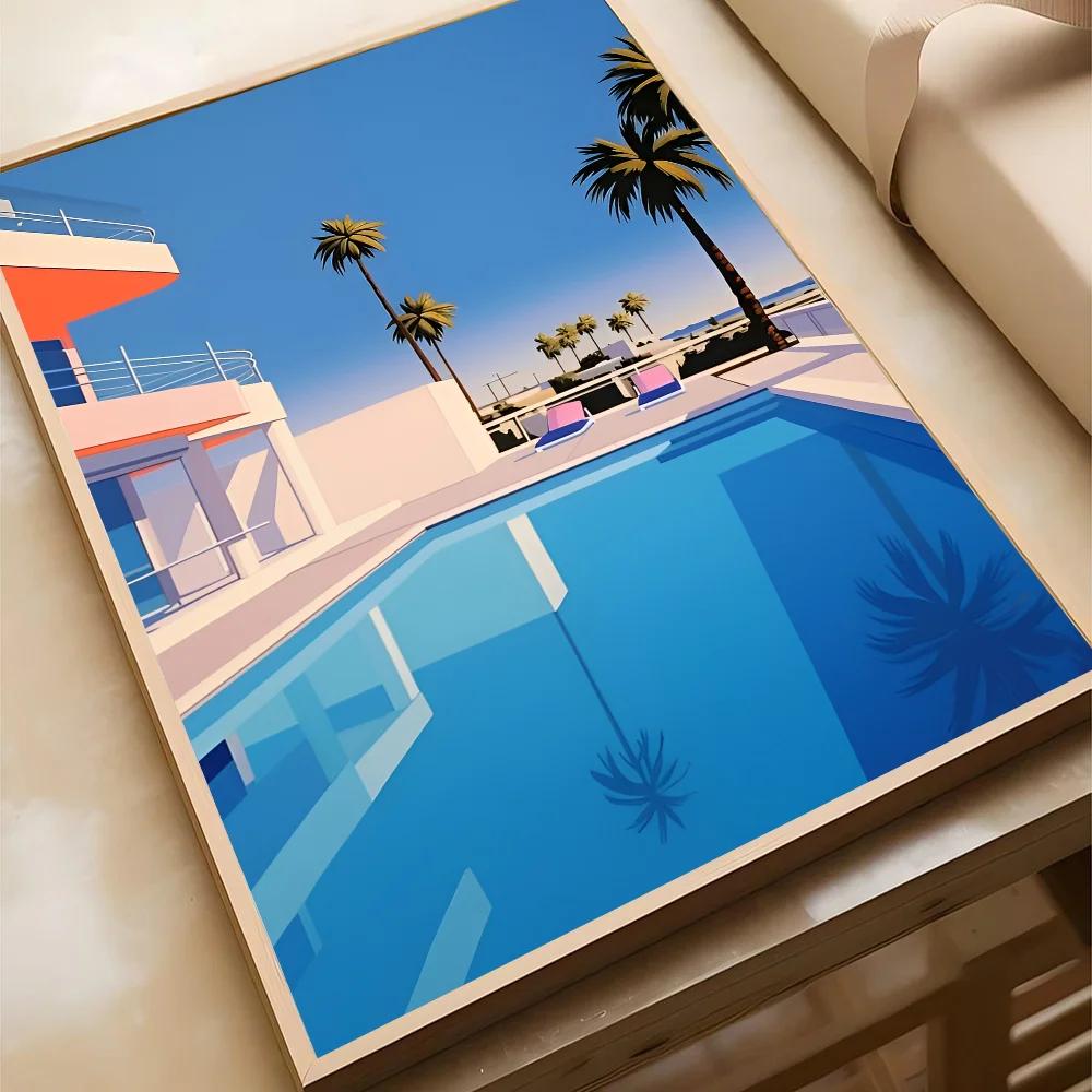 Japan Beach City Summer Canvas Painting Hiroshi Nagai Vaporwave Poster Home Living Room Bedroom Bar Cafe Art Decor