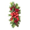 Christmas Stair Garland with Faux Snow Pine Cones Ribbon Realistic PVC Christmas Wreath for Indoor Decor Staircase Door Mantel Decoration