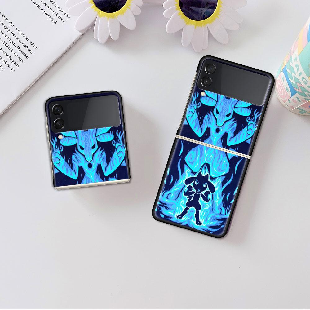 Pokemon Cool Pikachu For Samsung Galaxy Z Flip 3 5G Phone Case ZFlip3 Black Hard Cover Anti-fall Protective Shell Luxury Funda