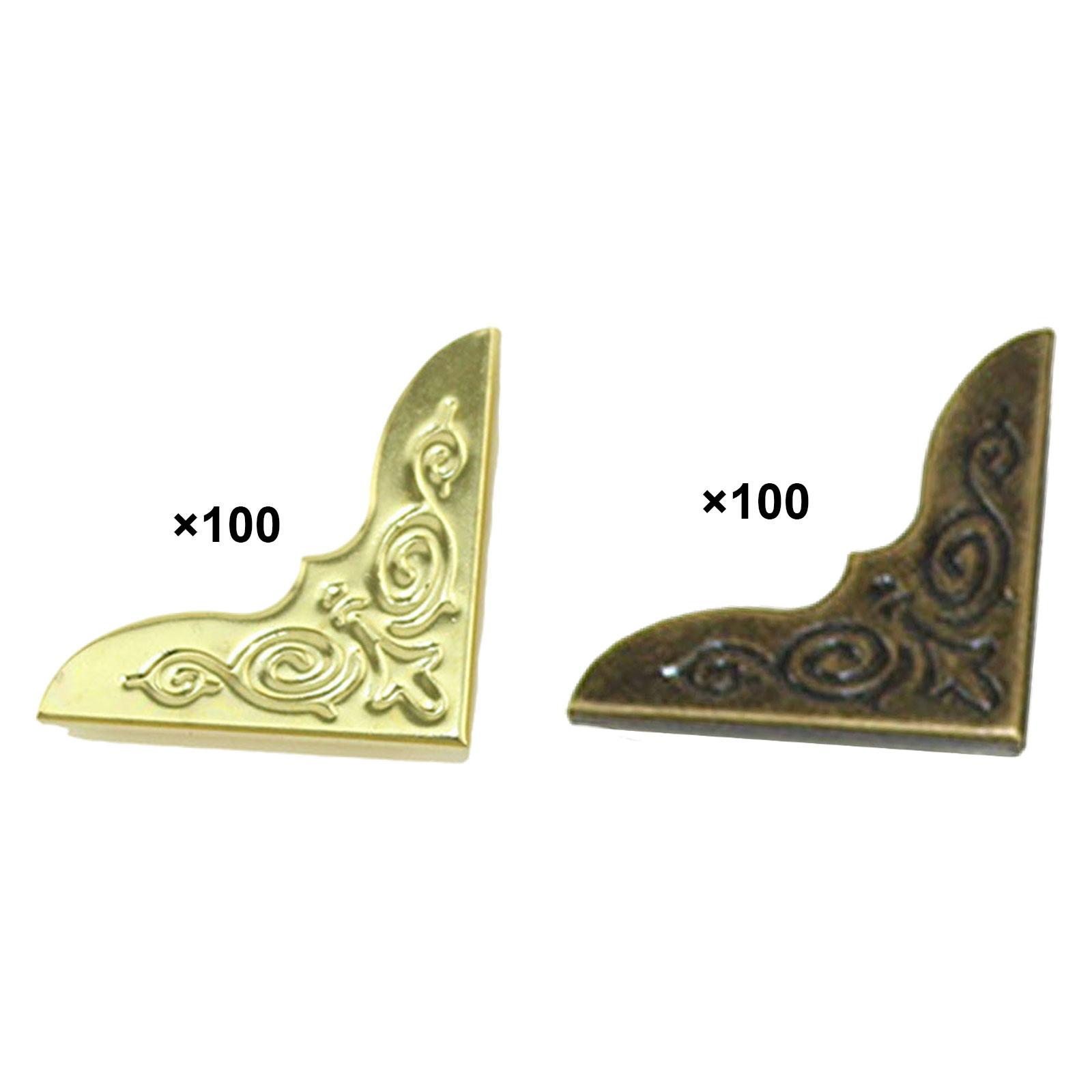 100Pcs Metal Book Corner Protectors Decoration Protection DIY Supplies Photo Album Corner for Menu Diary Notebook Scrapbooking