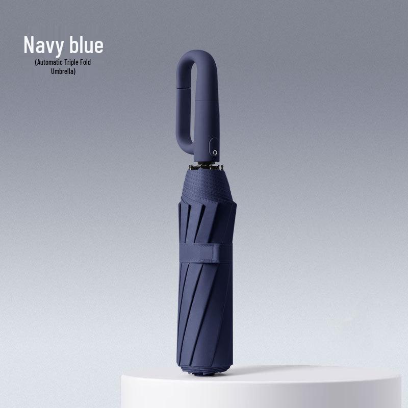 Custom Logo Folding Umbrella with UV Protection - Black Glue Sun & Rain Shield