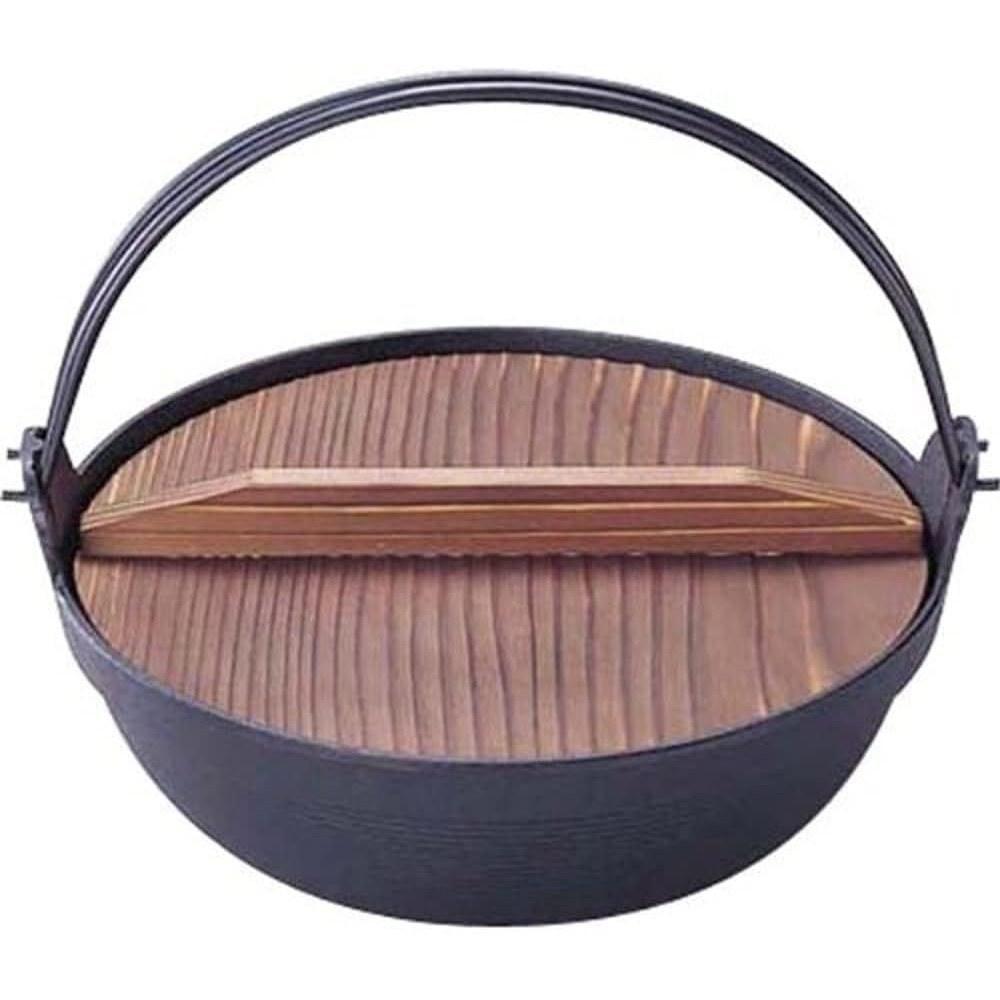 Iwachu Furusato Nabe Deep Type 21 Black Coating Inner Diameter 21cm IH Compatible Nambu Ironware 21108