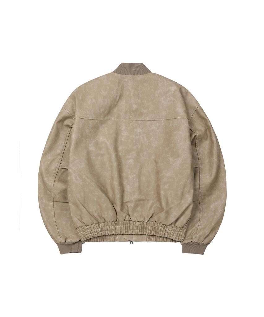 Secondmono Washed Faux Leather Blouson [Beige]_Sejk024Beige