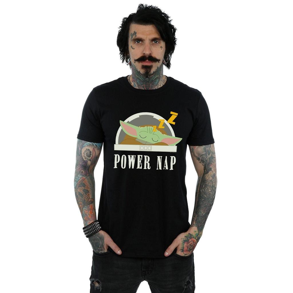 Star Wars Mens The Mandalorian Power Nap Child T-Shirt