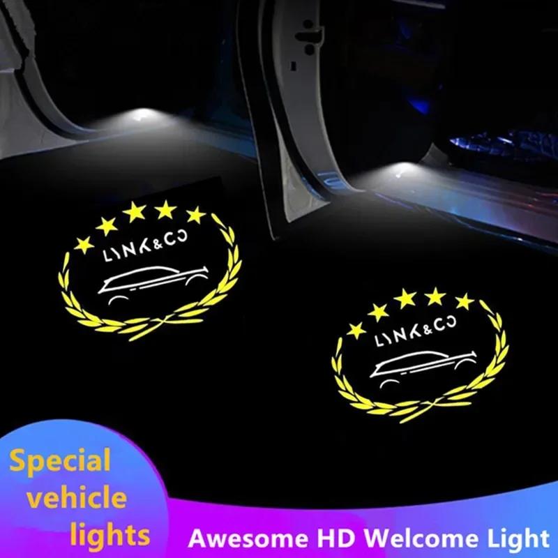 for Lynk&Co 01 02 03 05 09 Led Car Door Welcome Light Laser Projector Logo Ghost Shadow Lamp Goods Accessories