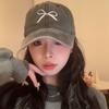 Baseball Hat Bowknot Baseball Hat Embroidery Peaked Cap Retro Embroidery Bow Baseball Cap  Sports