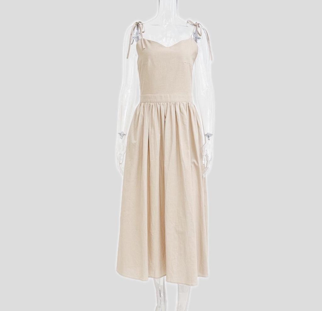 2025 Damen Elegantes Rückenfreies V-Ausschnitt Hochtailliertes Kleid im Mori-Stil