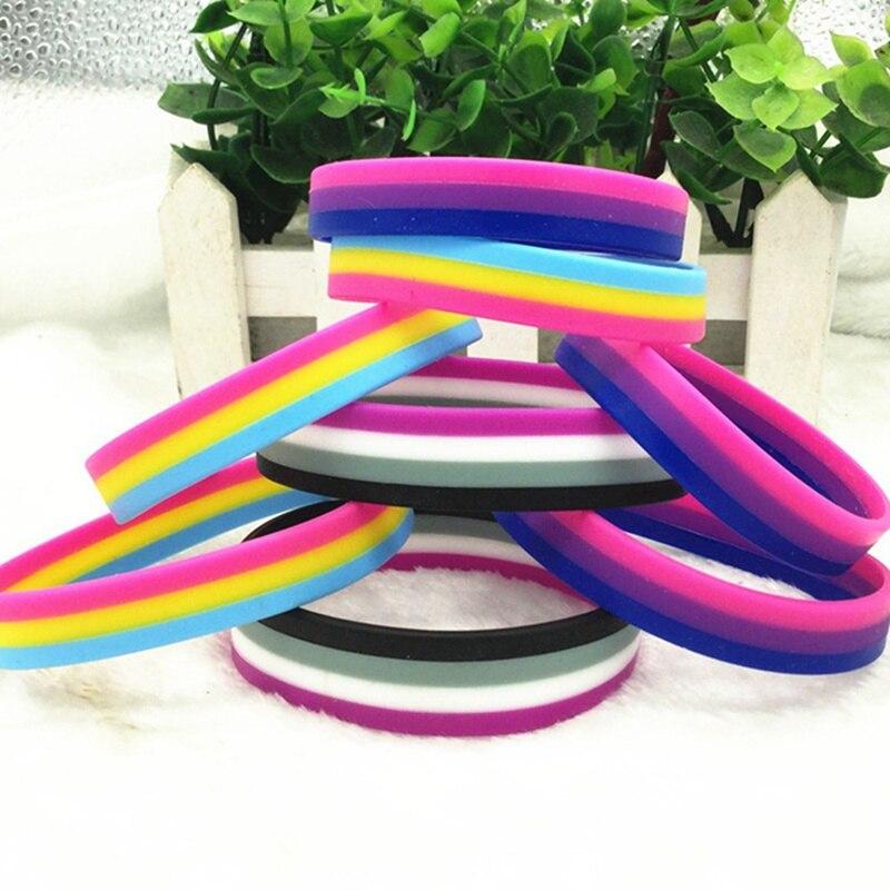 Color 2 Miss Beauty House Gay Pride Bisexual Silicone Rubber Bracelets Sports Wristband