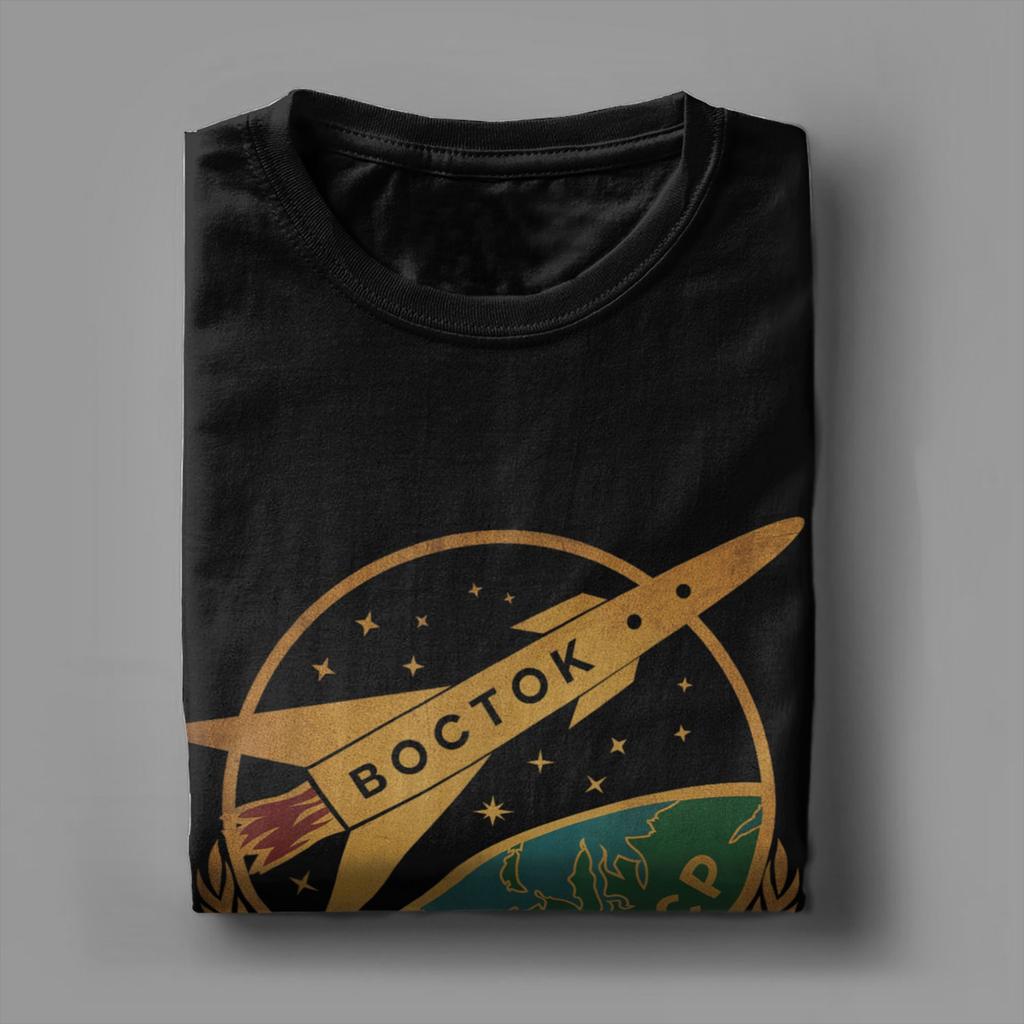 Vostok 1961 Gagarin USSR Russia Astronaut T Shirts Men's Cotton Casual T-Shirts Round Collar Boctok Tees Short Sleeve merch Gift